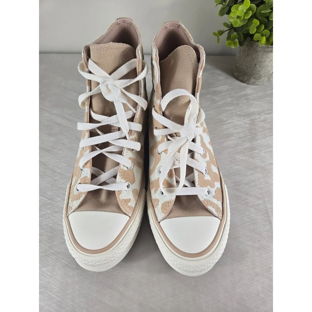 Converse Chuck Taylor All Star EVA Lift Hi Animal Print A11112C Tan White 5.5Y